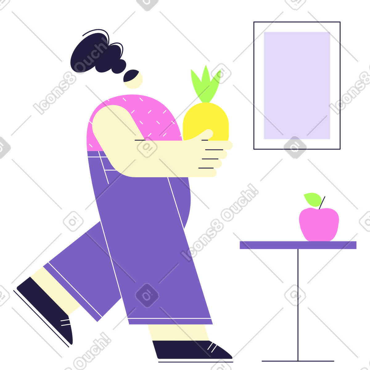 Natura morta di frutta illustrazione in stile Mellow scarica in PNG, SVG