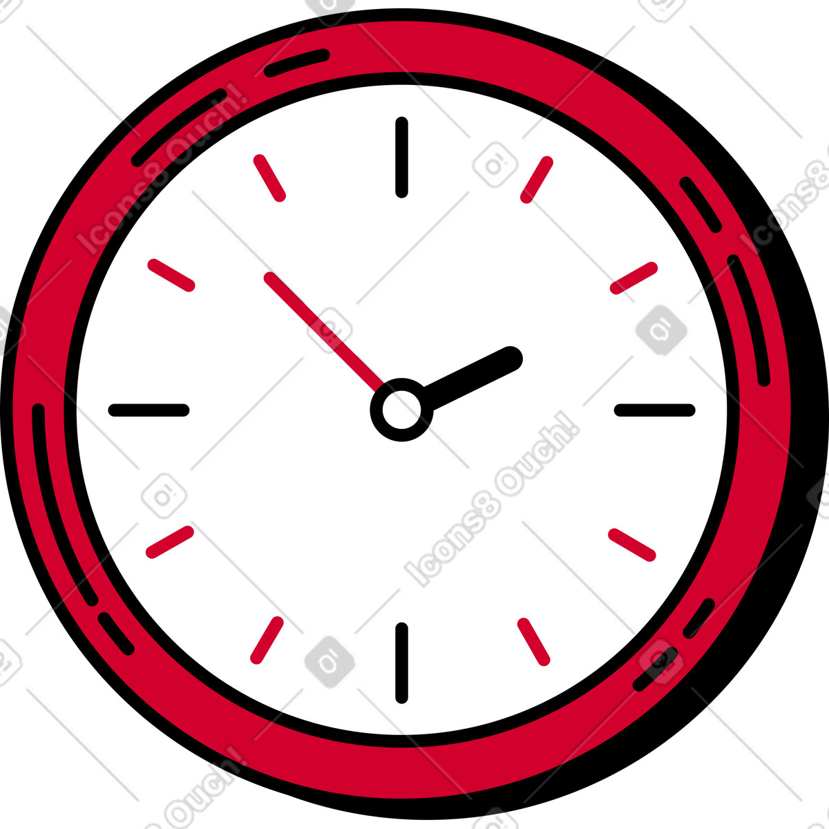 Clock illustration in Ruby style download in PNG, SVG