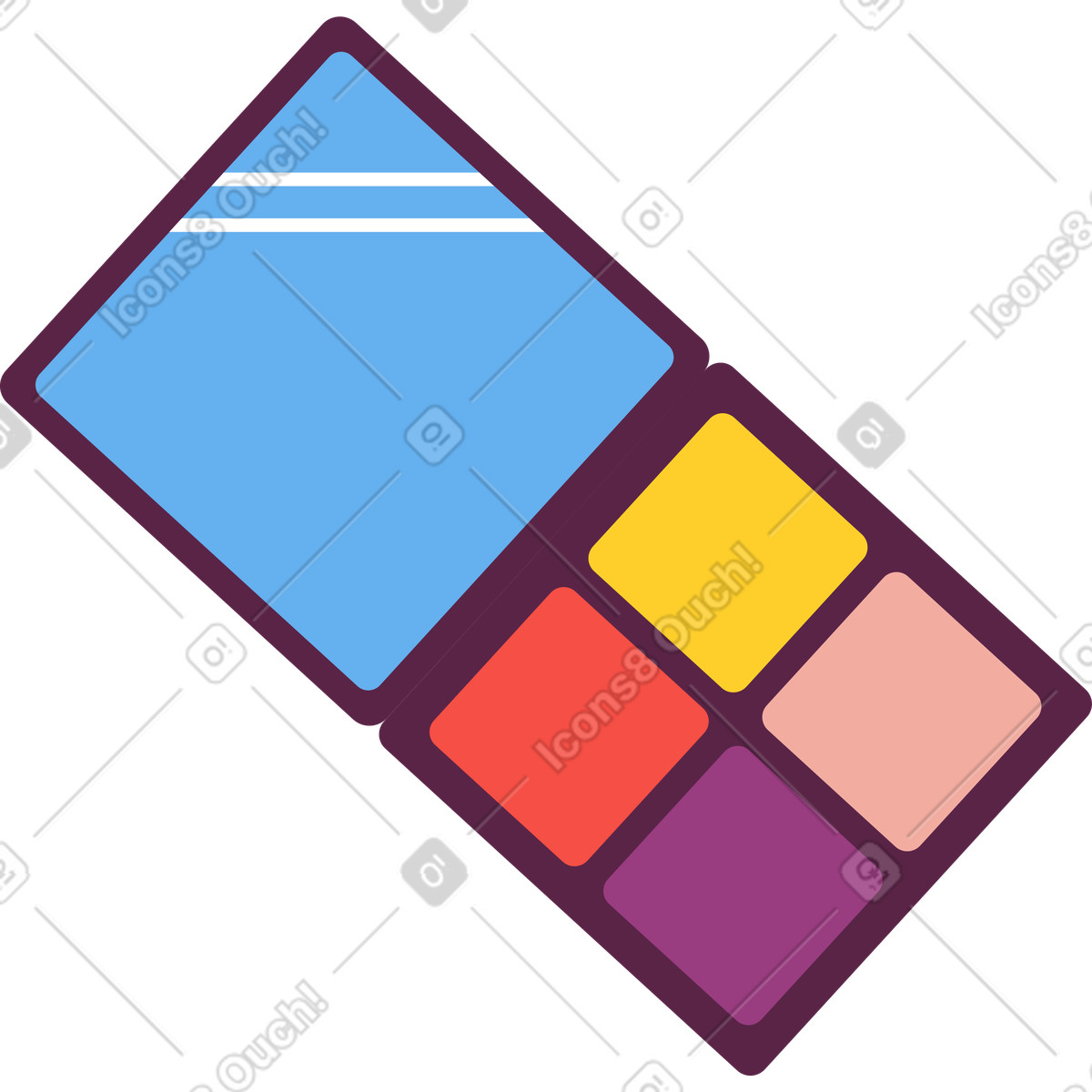 Lidschatten-palette-Illustration im Sammy-Stil als Download in PNG, SVG