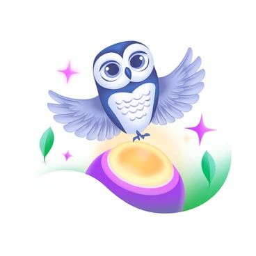 A wise owl with intricate feather patterns and large, expressive eyes is perched atop a glowing "pineal gland." The owl's wings are slightly spread, showcasing its majestic stature. The "pineal gland" is depicted with a soft, radiant glow, surrounded by gentle light that emphasizes its significance. The background features subtle elements of nature, like delicate leaves and twinkling stars, creating a harmonious atmosphere that complements the theme of wisdom and spiritual guidance.