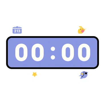 A digital clock with a rectangular black frame is centered in the image. The display shows the time in large, italicized white numerals, clearly indicating the hour and minutes. The clock is illuminated with a soft blue backlight that enhances the visibility of the numerals. Surrounding the clock, there are small, graphic icons representing the date and day of the week, adding context to the time displayed.