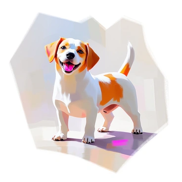 A minimal sketch of a dog wagging its tail happily