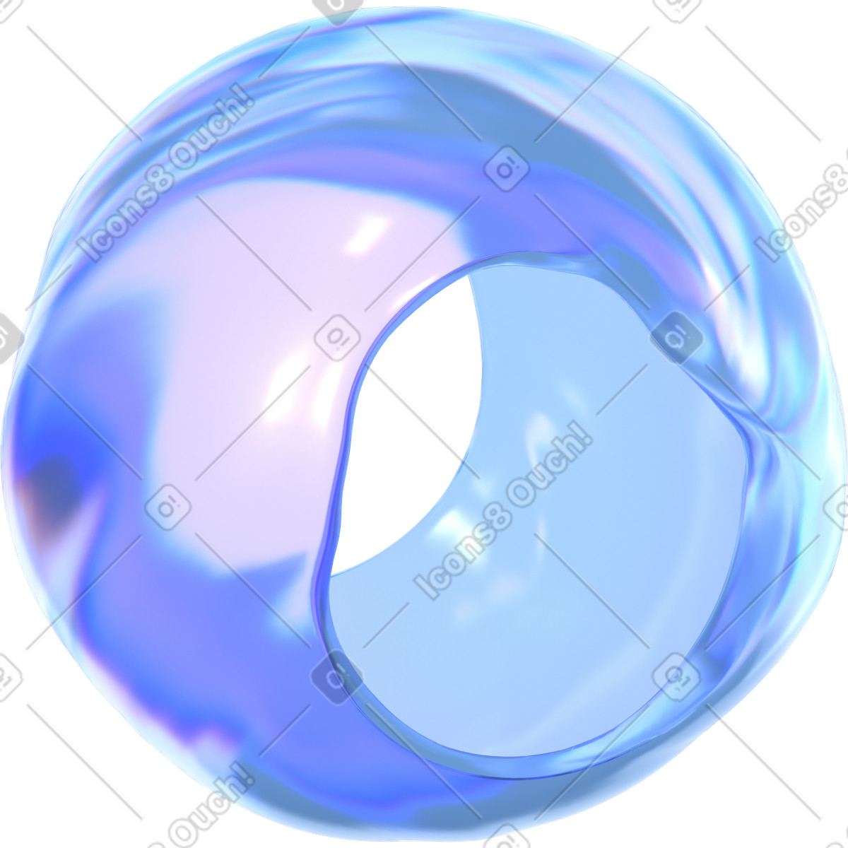 Illustration Sphère liquide abstraite dans le style 3D Glassy à télécharger aux formats PNG, SVG