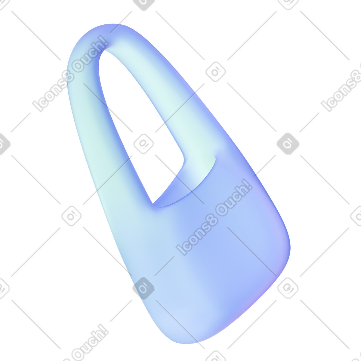 Blue bag illustration in 3D Airy style download in PNG, SVG
