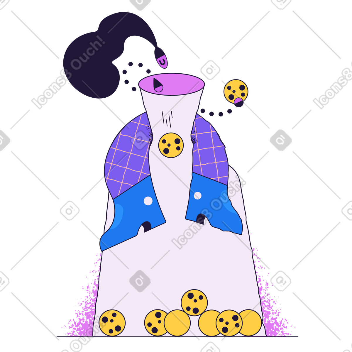 Saving cookies illustration in Conifer style download in PNG, SVG