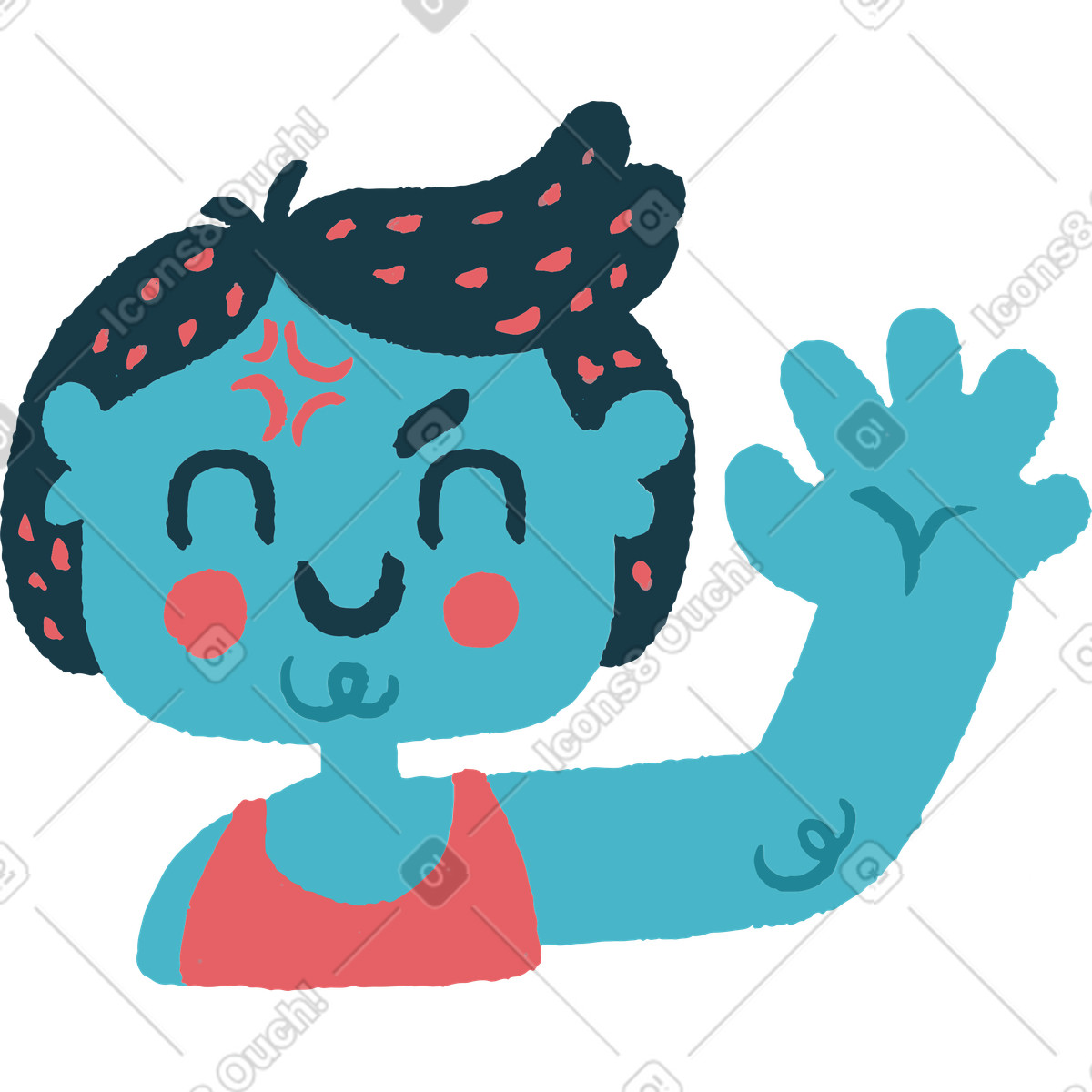 Saying hi illustration in Flamenco style download in PNG, SVG