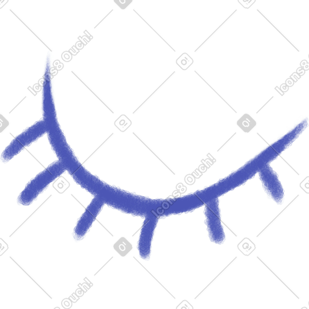 下载 Doodle 风格的 Purple closed eye 插画，支持 PNG、SVG 格式
