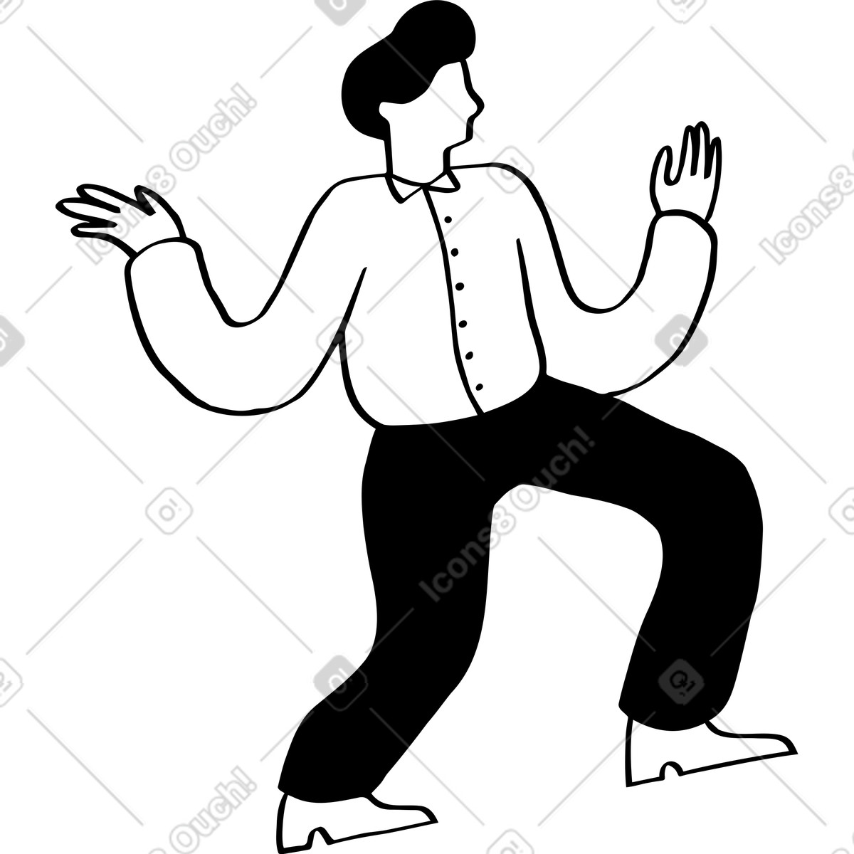 Man holding something illustration in Journal style download in PNG, SVG
