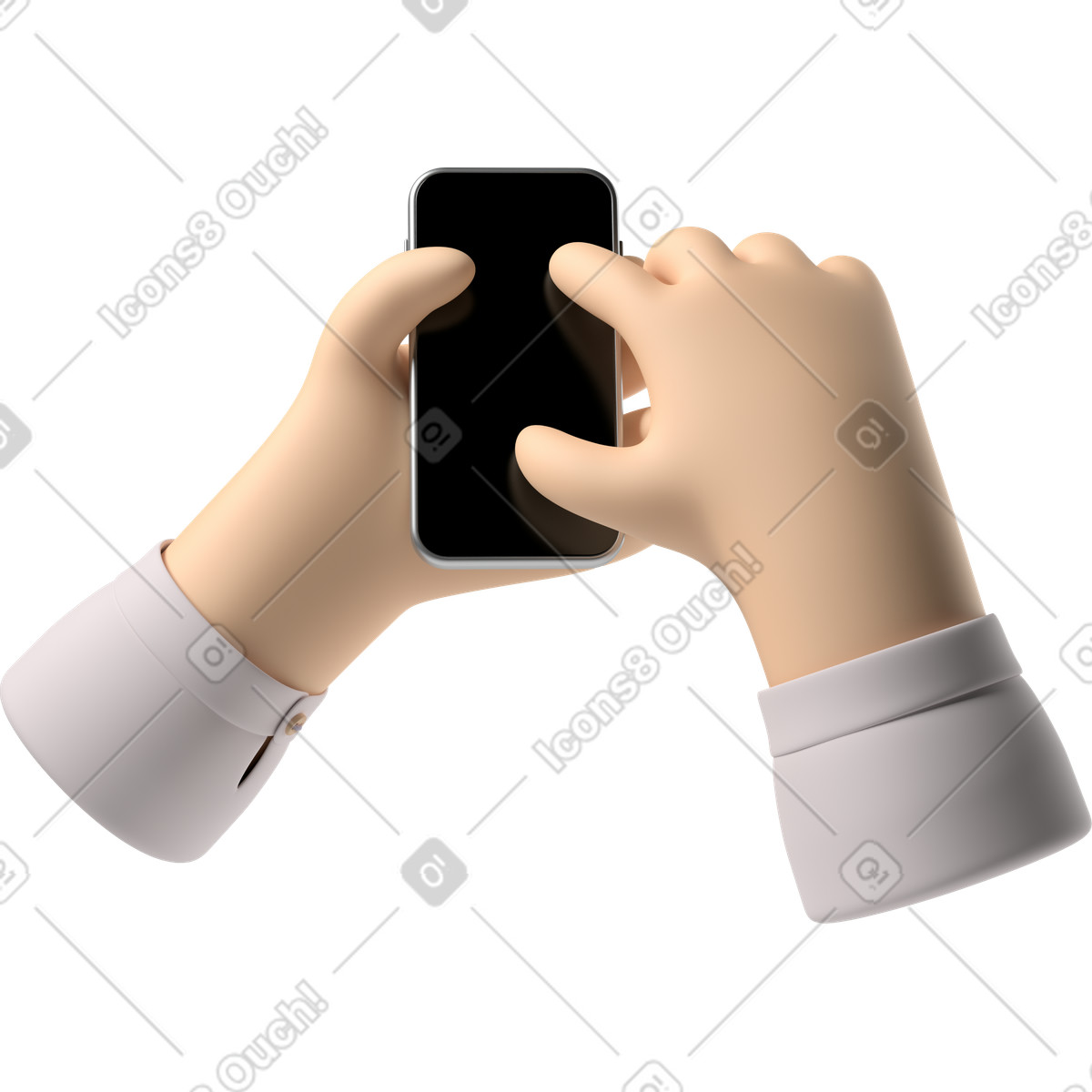 Ilustração de Mãos pele pálida com um telefone em no estilo 3D Hands Fun&Wild para baixar em PNG, SVG