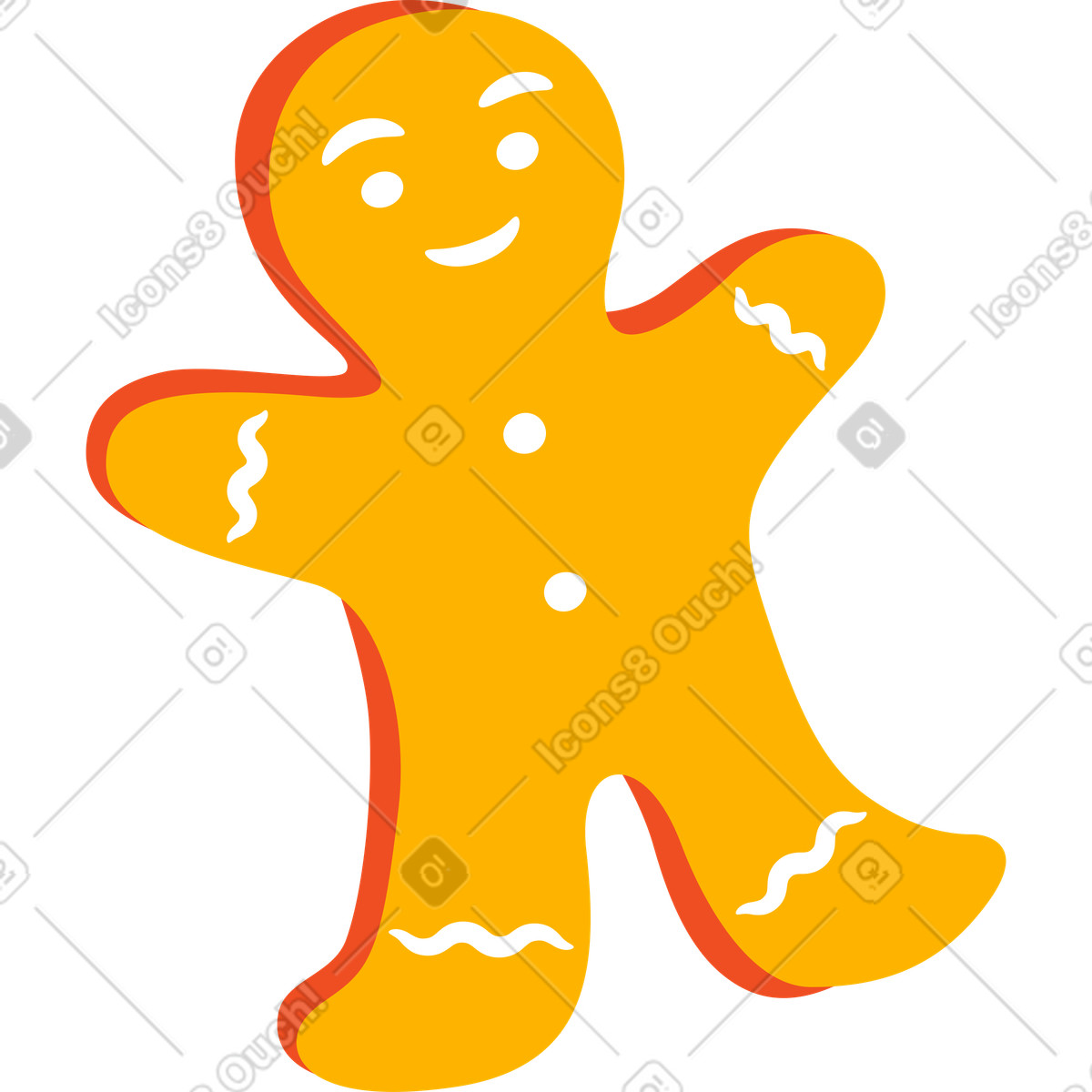 Weihnachtsplätzchen-Illustration im Flame-Stil als Download in PNG, SVG