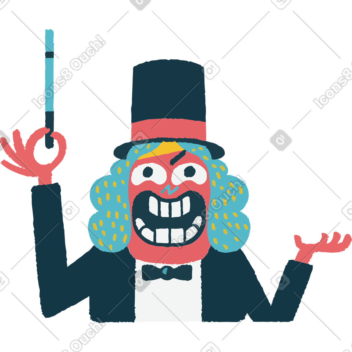Magician illustration in Flamenco style download in PNG, SVG