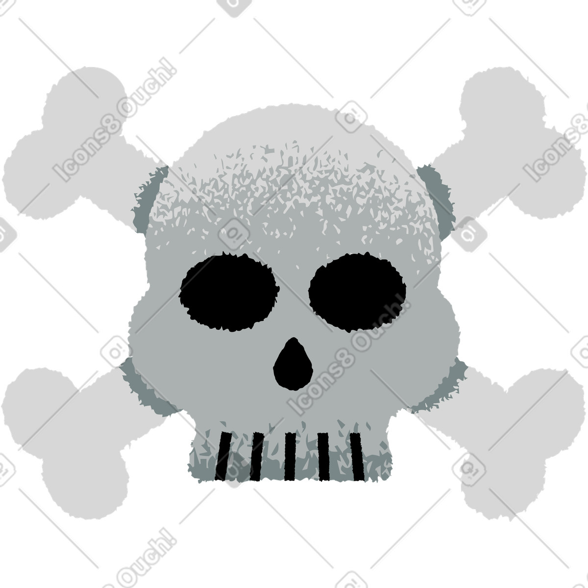 Illustration Crâne dans le style Mirage à télécharger aux formats PNG, SVG
