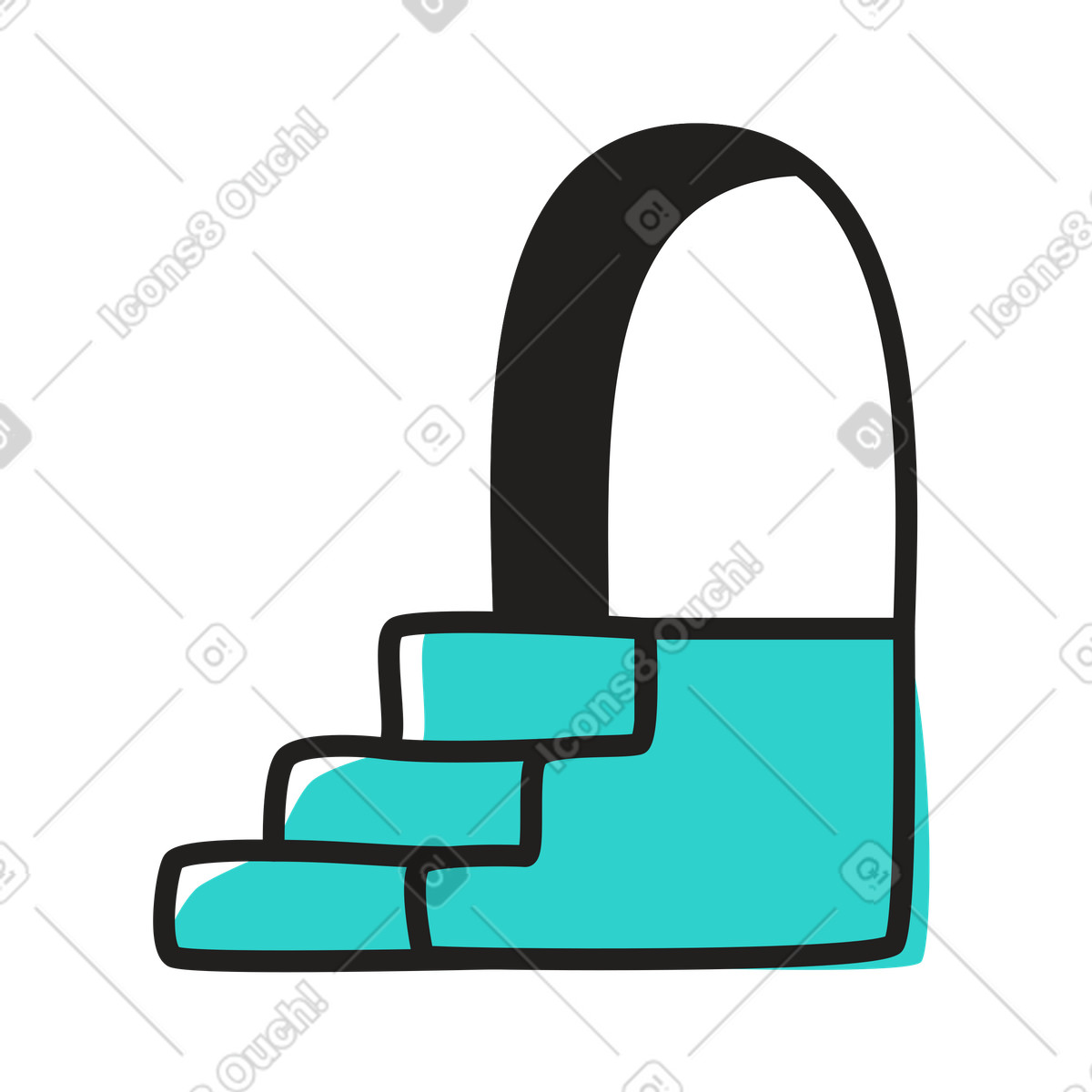 Scale con ingresso illustrazione in stile Little scarica in PNG, SVG