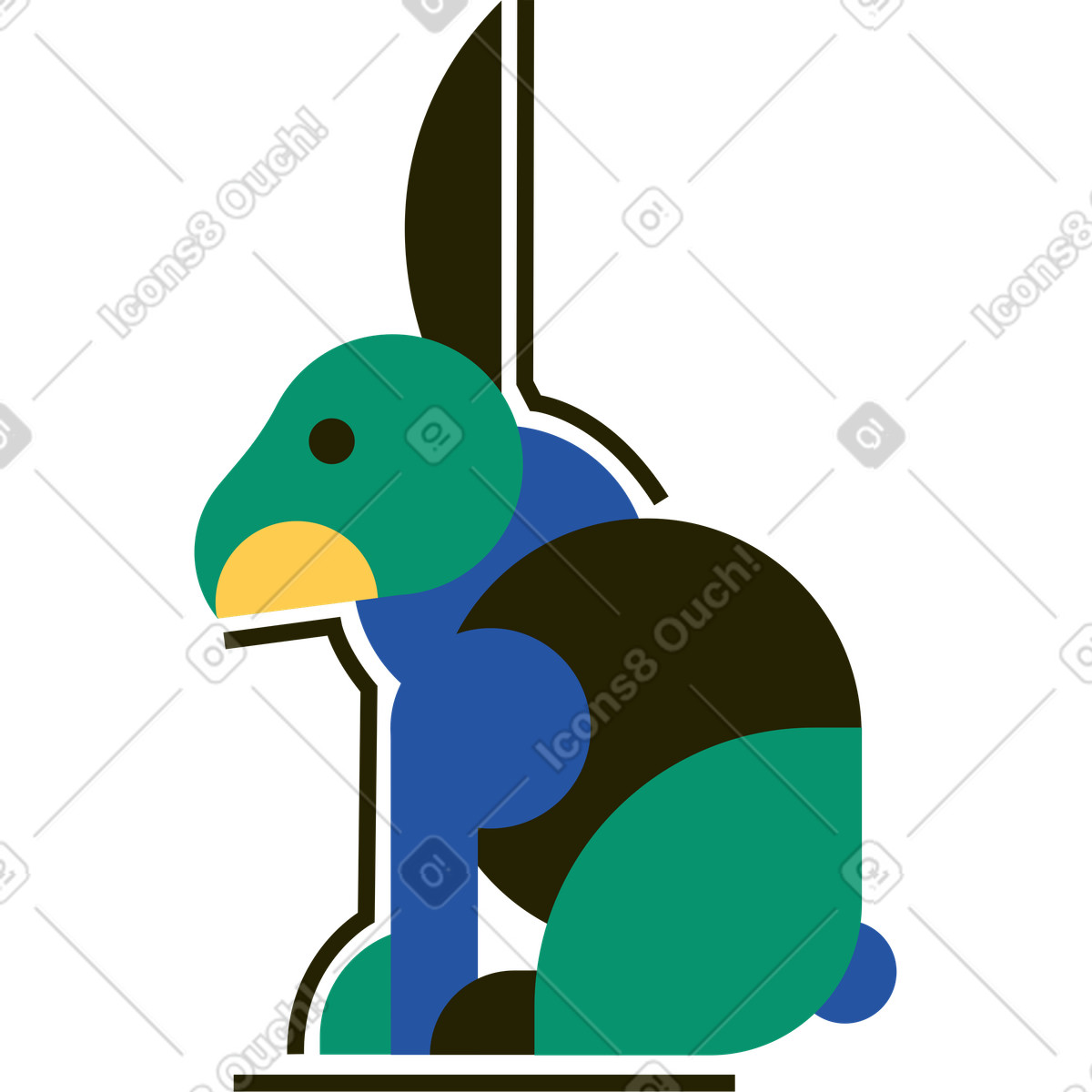 Ilustração de Lebre em no estilo Spot para baixar em PNG, SVG
