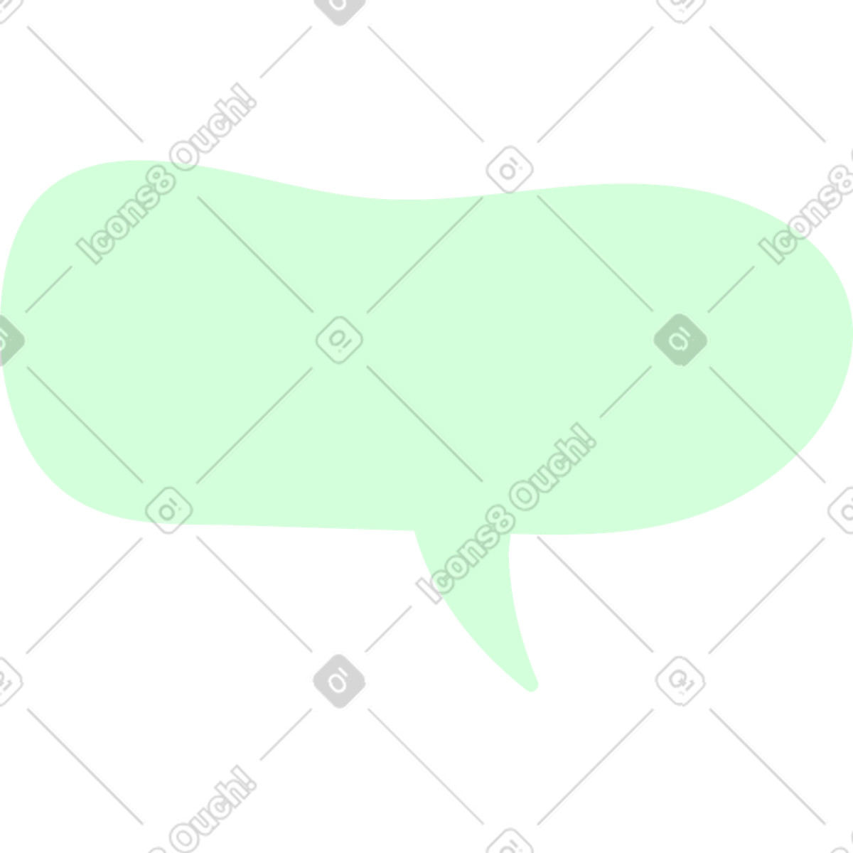 Blank chat balloon with rounded edges illustration in Pale style download in PNG, SVG