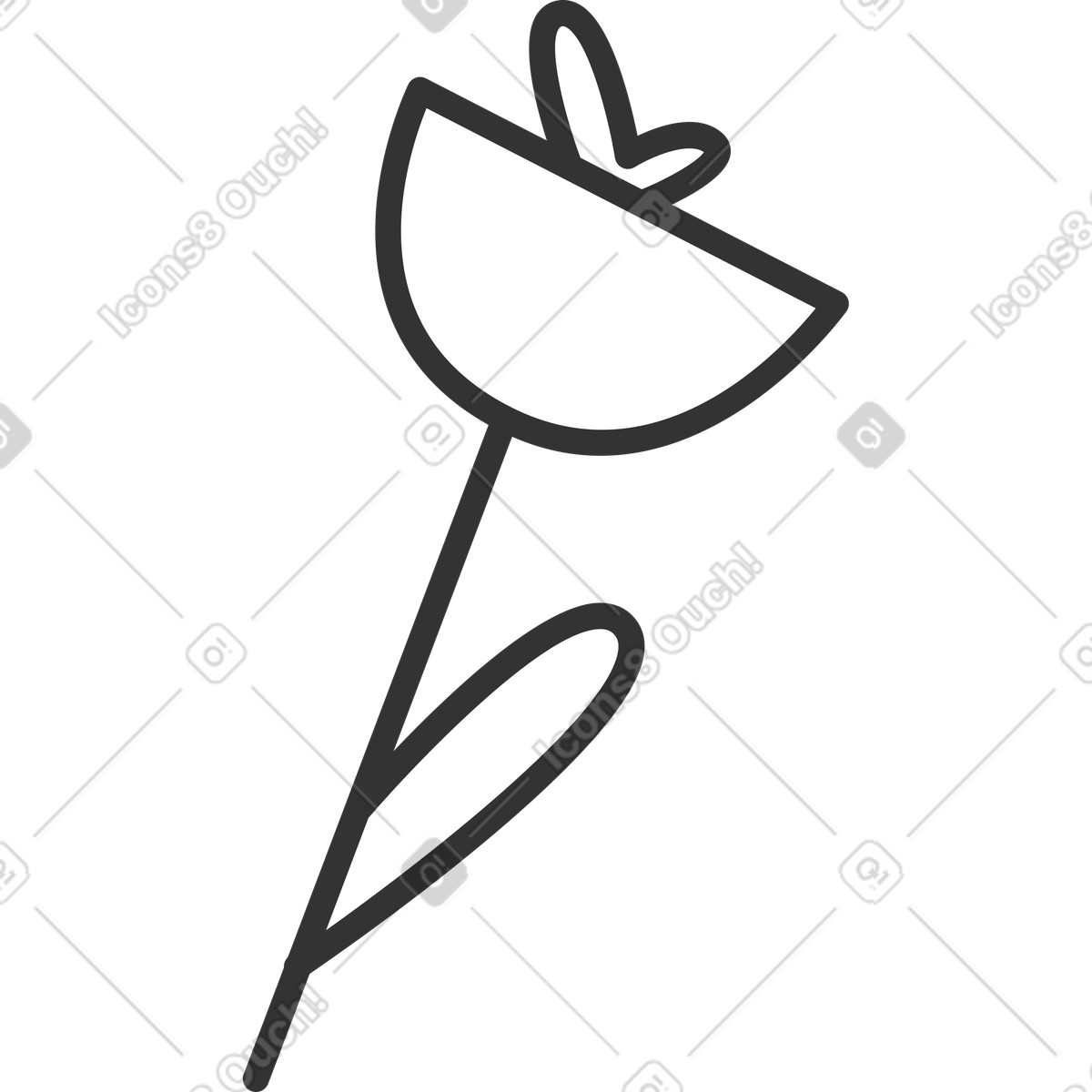 Fiore illustrazione in stile Crayon scarica in PNG, SVG
