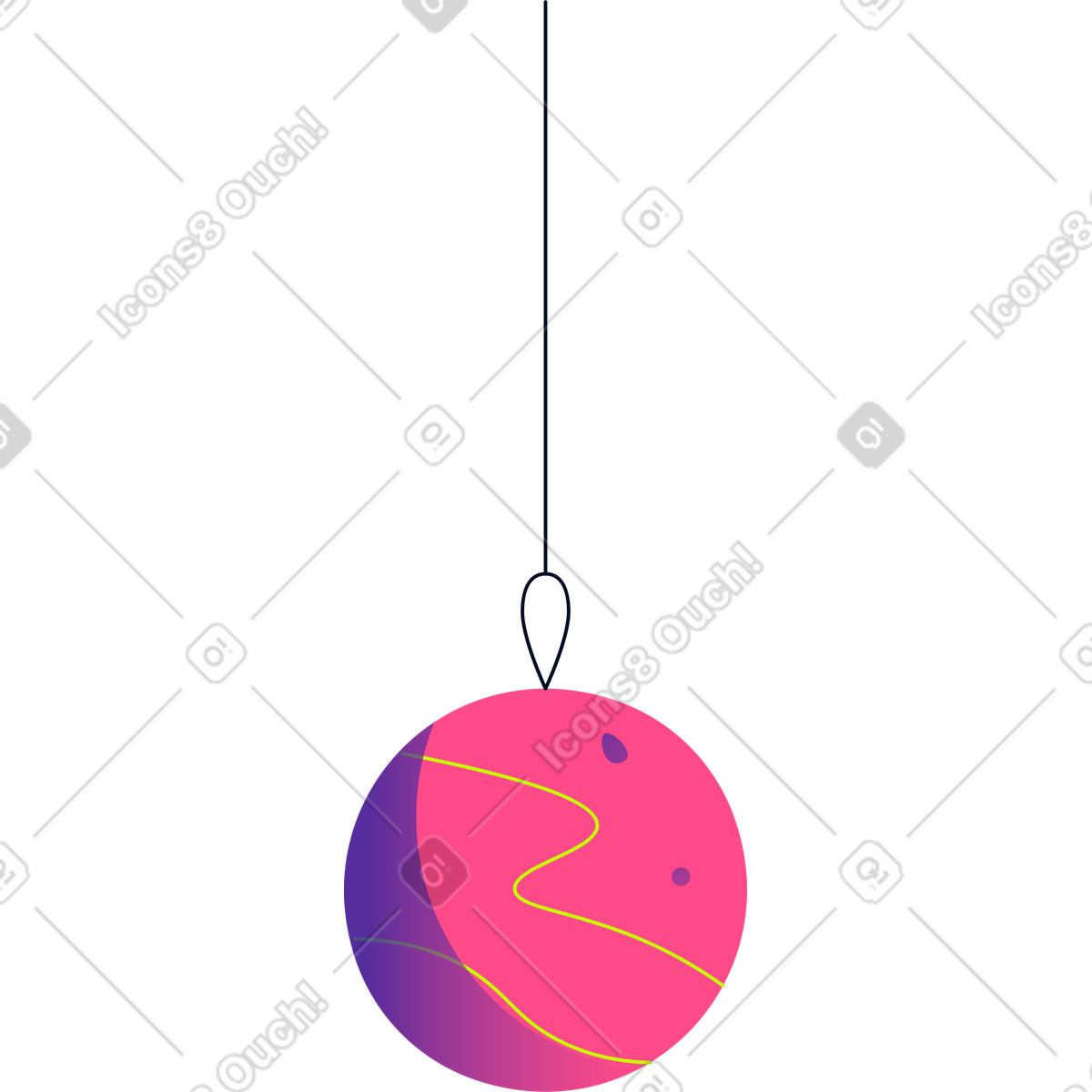 Ilustración Big pink christmas ball en estilo Space a descargar en PNG y SVG