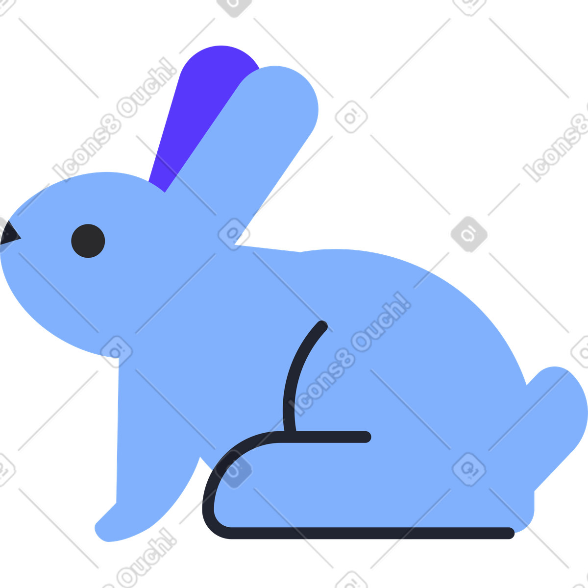 Rabbit illustration in Pablita style download in PNG, SVG