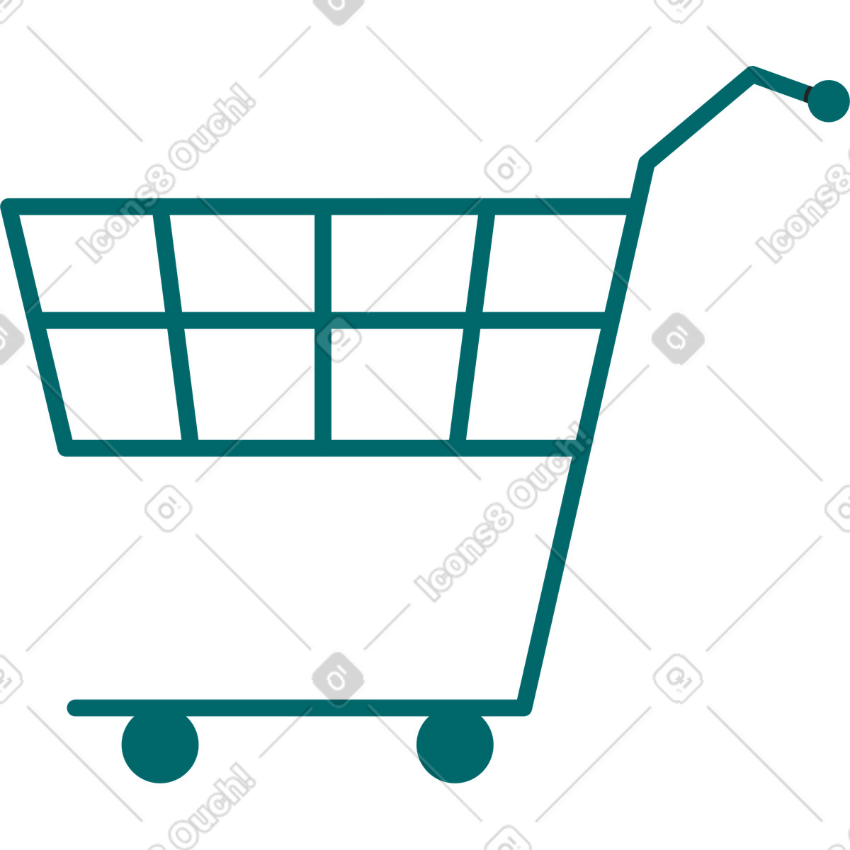 Carrello del supermercato illustrazione in stile Sammy Line scarica in PNG, SVG