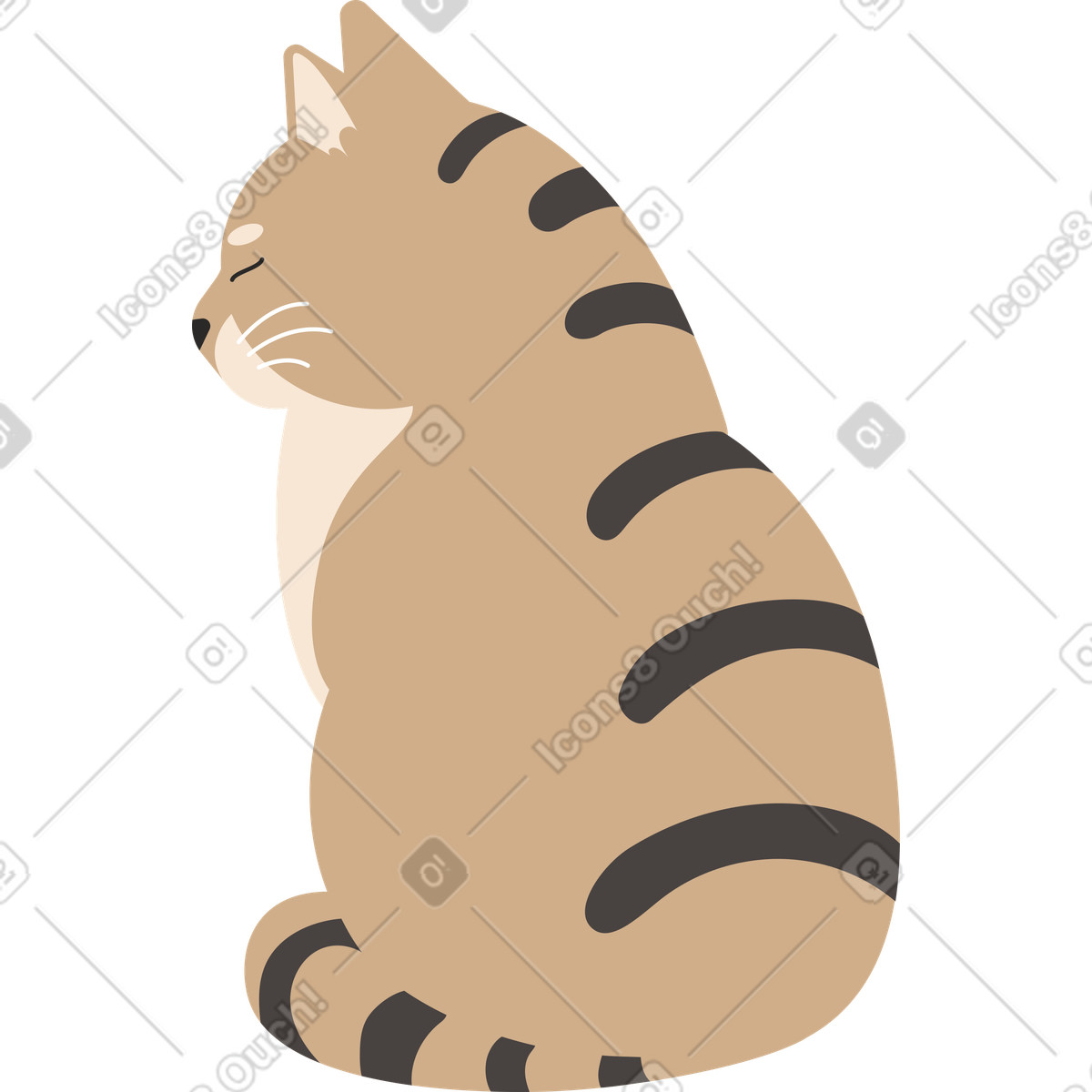 Dizzy スタイルの Tabby cat のイラストをPNG、SVG形式でダウンロード