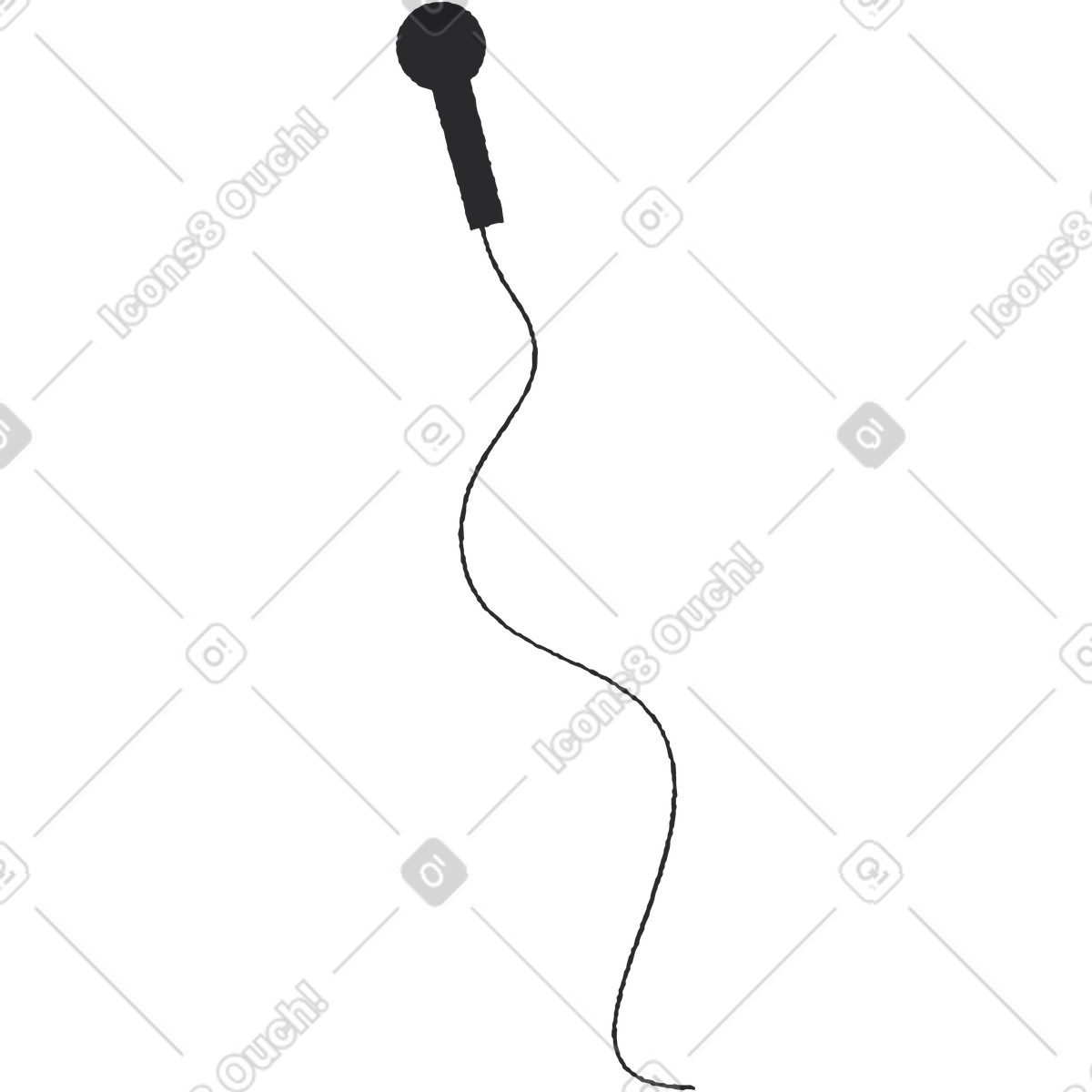 Ilustración Cable de micrófono en estilo Pablo a descargar en PNG y SVG