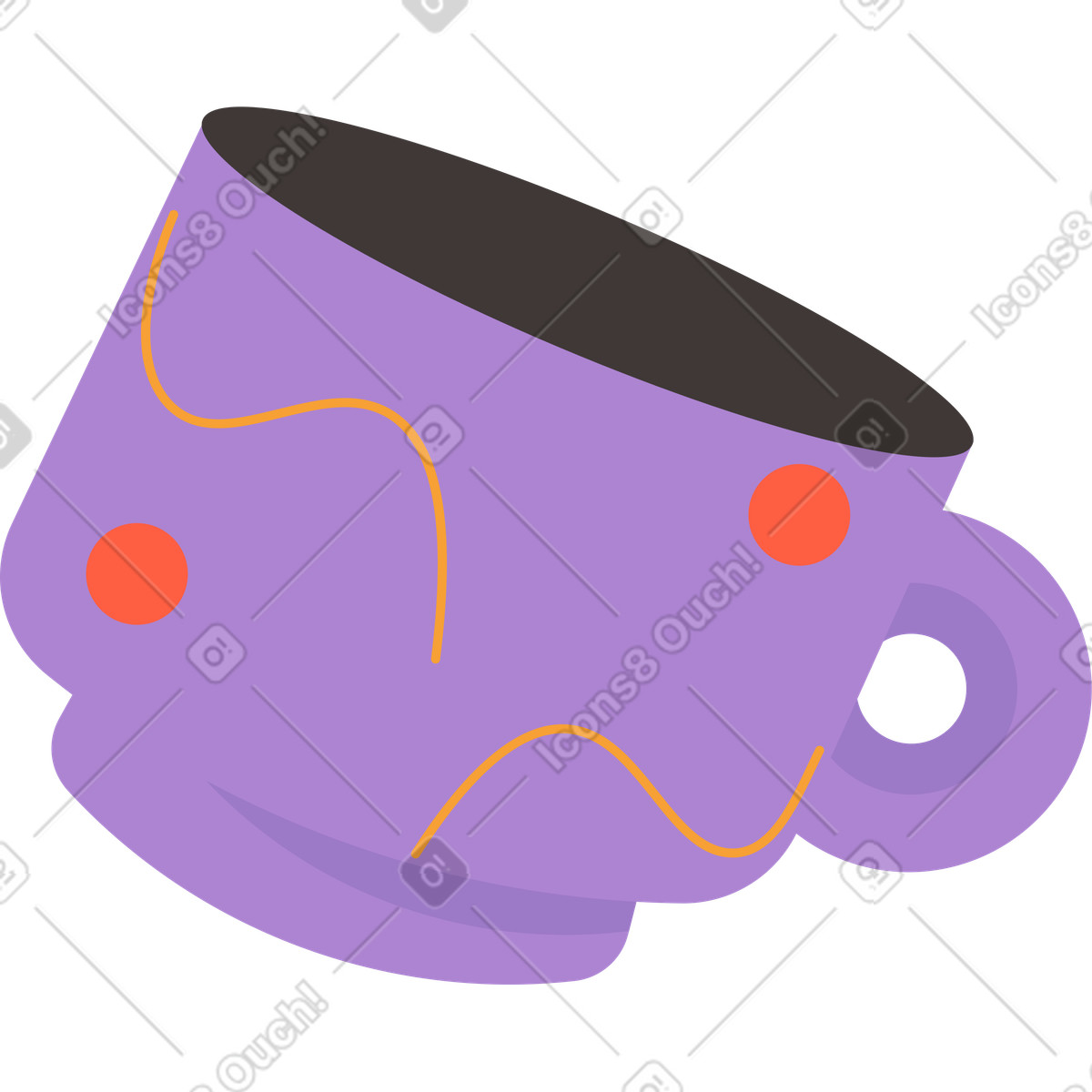 Tazza illustrazione in stile Dizzy scarica in PNG, SVG