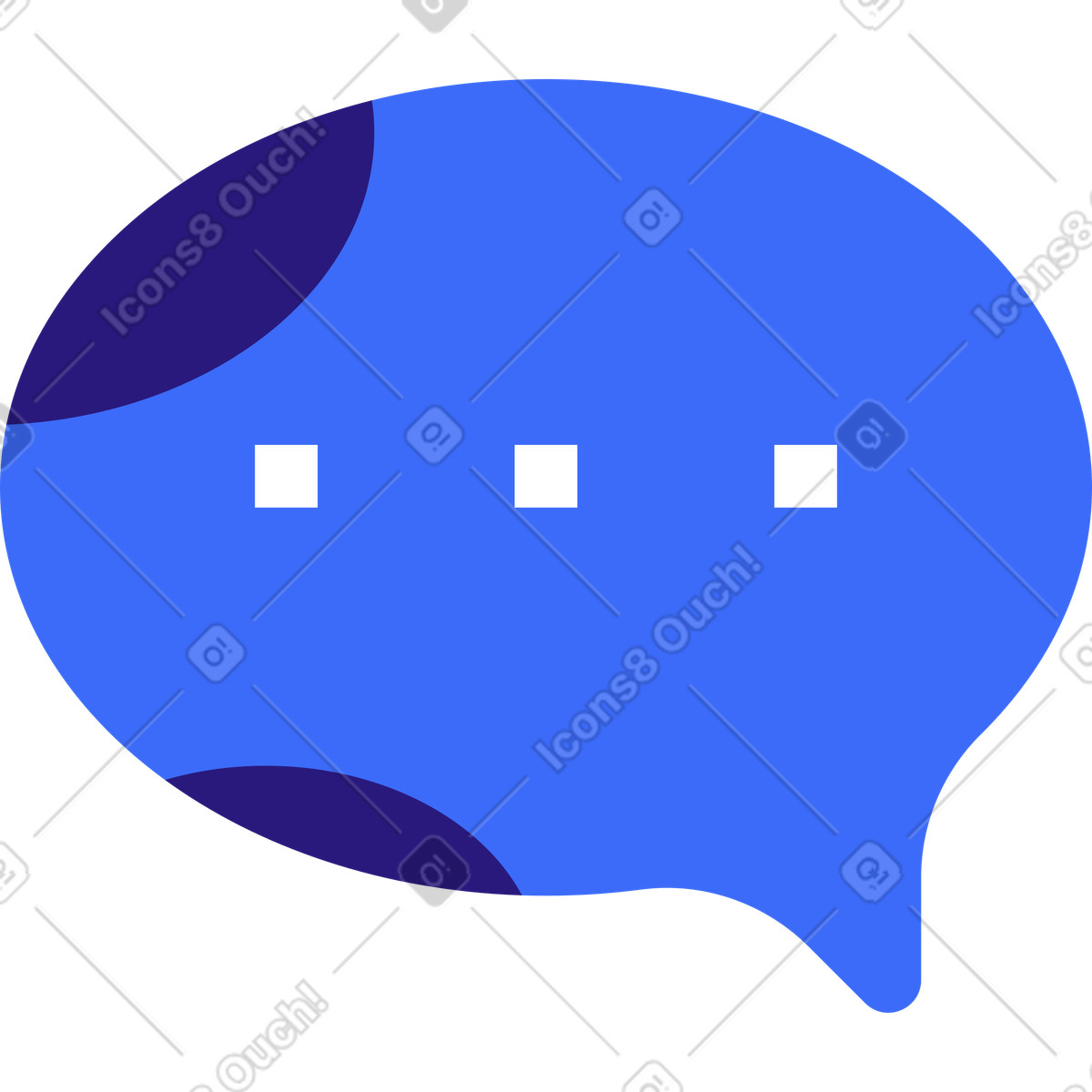 Sprechblase mit punkten-Illustration im Basic-Stil als Download in PNG, SVG