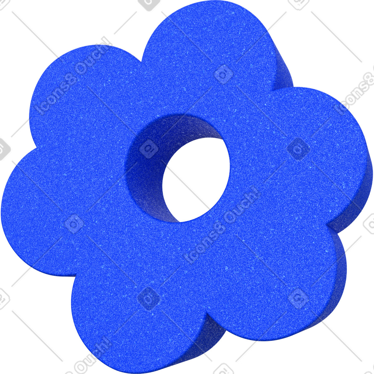 Abstraktes blaues blumensymbol-Illustration im 3D Enterprise-Stil als Download in PNG, SVG