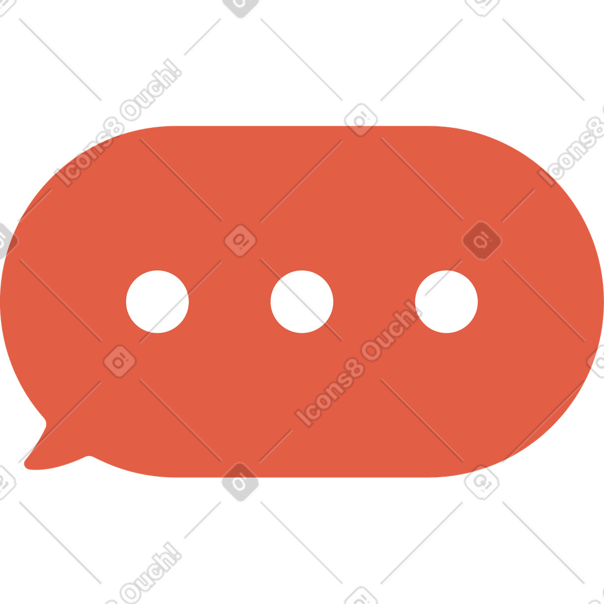 Fumetto ovale con tre punti illustrazione in stile Flat scarica in PNG, SVG