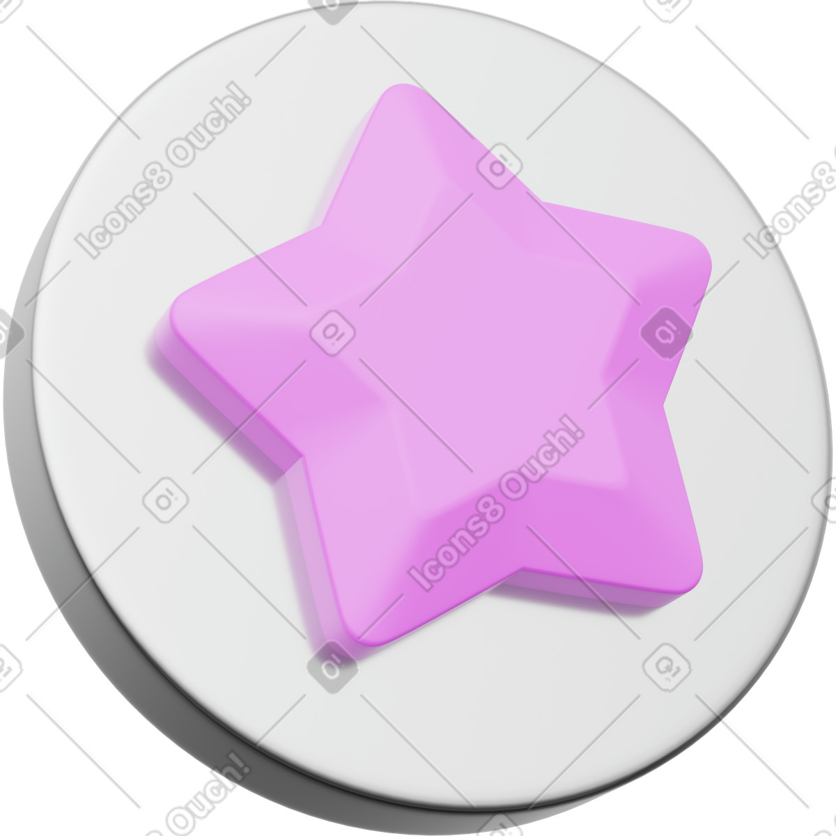 Customer feedback scoring star icon badge illustration in 3D Playful style download in PNG, SVG