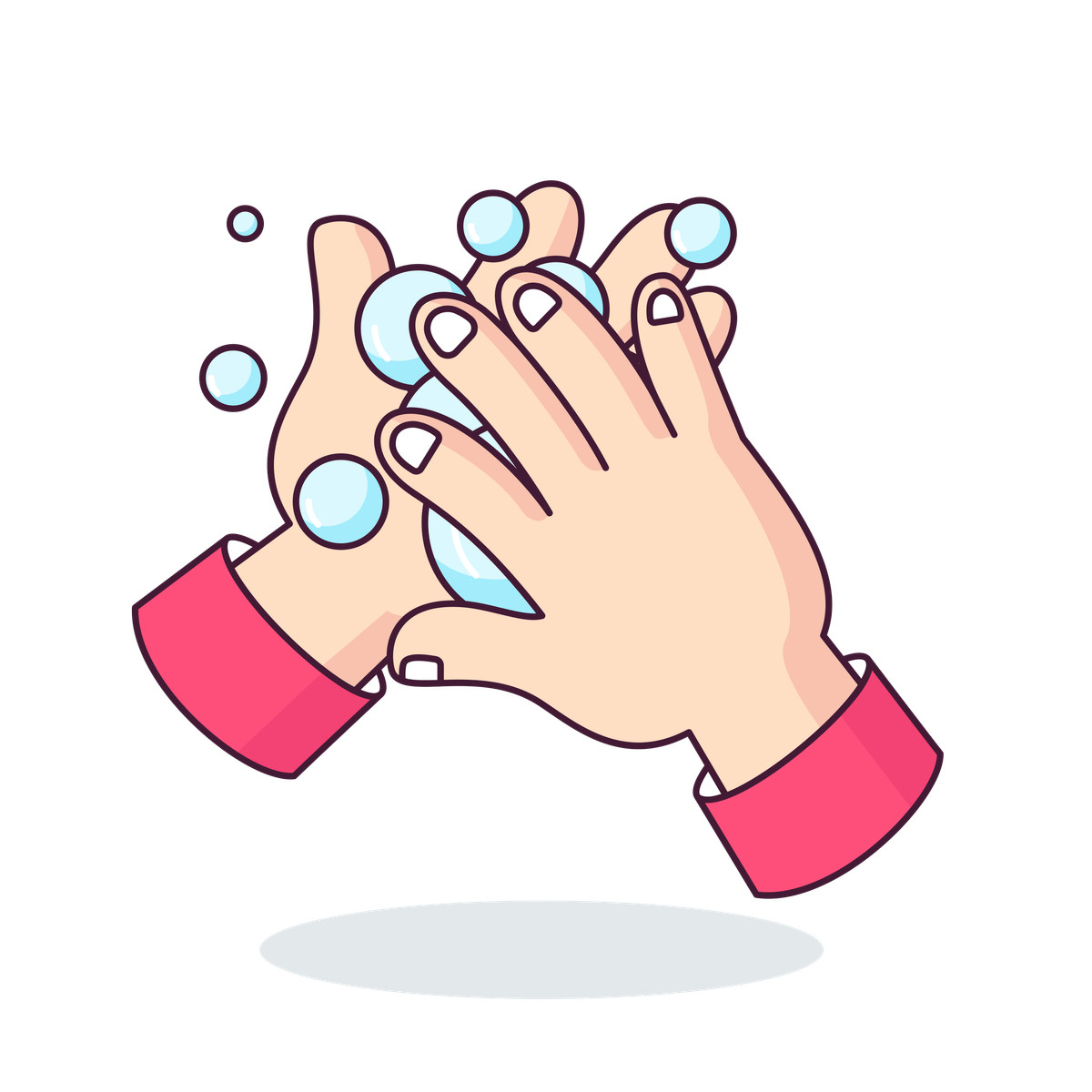 Ilustración ¡lávese las manos! en estilo Gummy a descargar en PNG y SVG