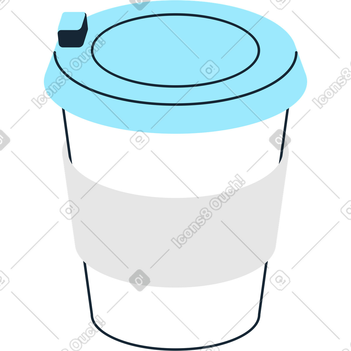 Coffee cup illustration in Indigo style download in PNG, SVG