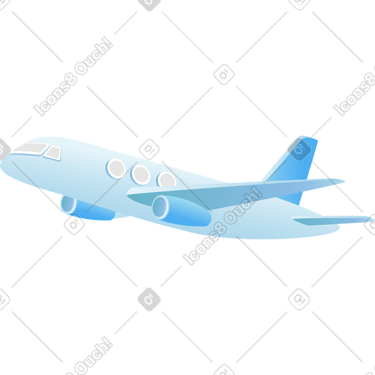 Airy スタイルの Passenger plane のイラストをPNG、SVG形式でダウンロード