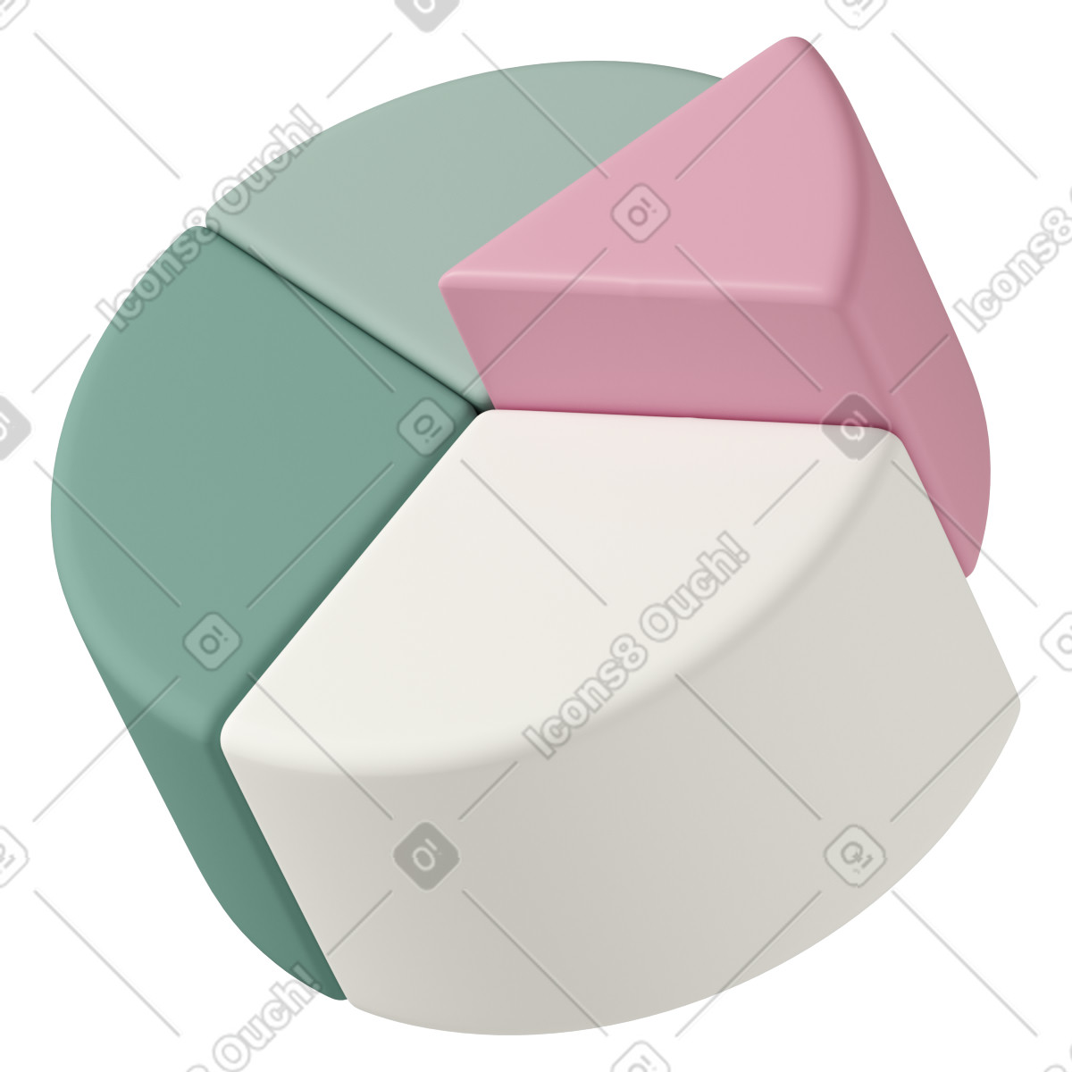 Pie chart-Illustration im 3D Casual life-Stil als Download in PNG, SVG