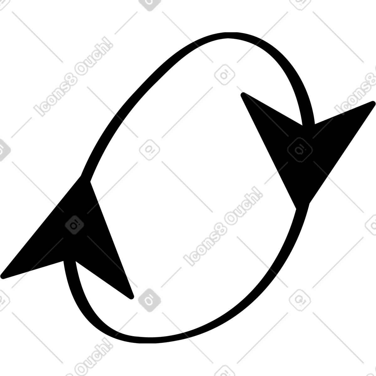 Twirl スタイルの 黒丸矢印 のイラストをPNG、SVG形式でダウンロード