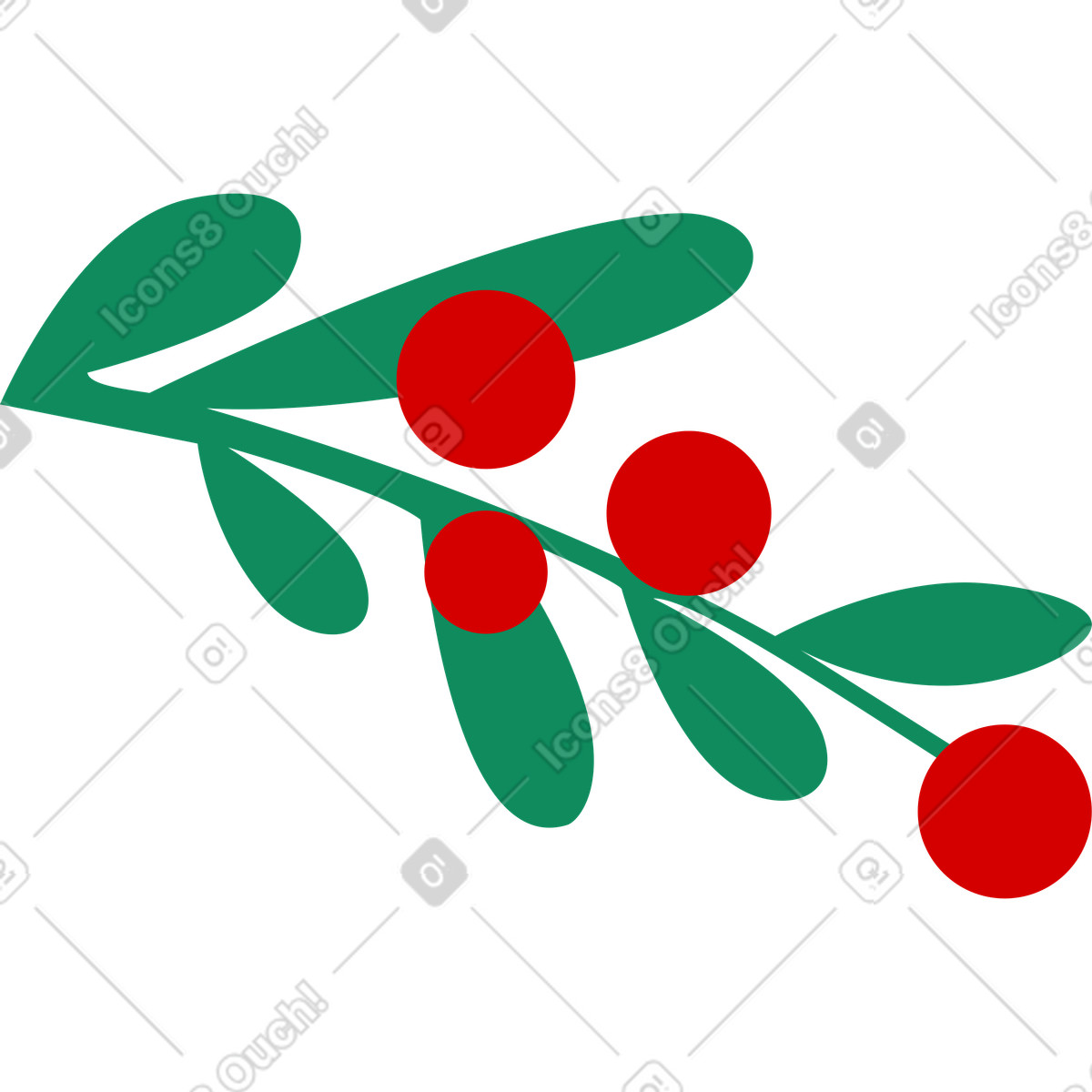 Ilustración Branch with rowan berries en estilo Lagom a descargar en PNG y SVG