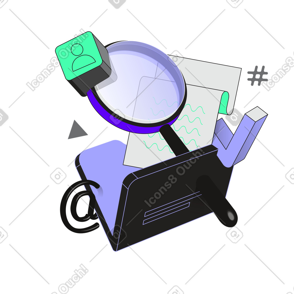 Suche nach dateien im digitalen ordner-Illustration Incut-Stil als Download in PNG, SVG