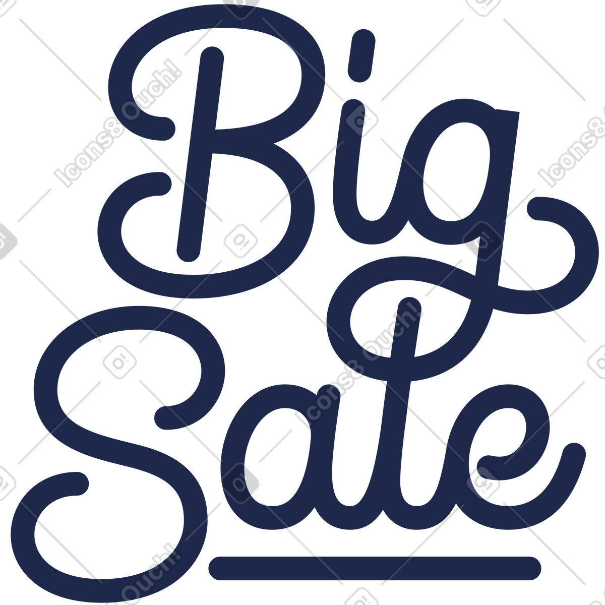 Illustration Lettrage texte grande vente dans le style Outline à télécharger aux formats PNG, SVG