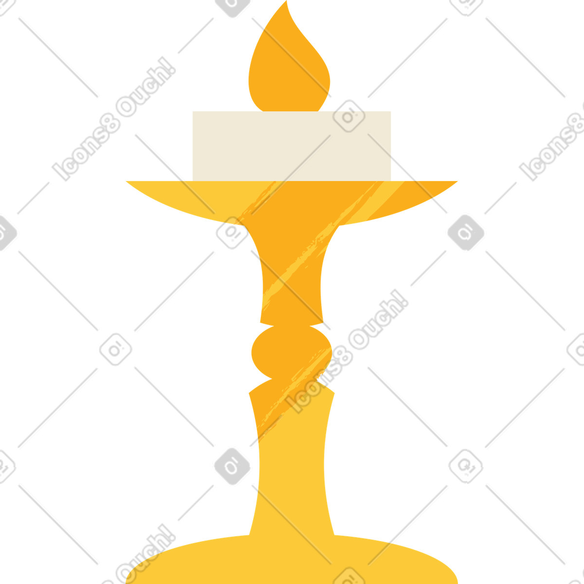 Ilustración Candelabro con vela en estilo Juicy a descargar en PNG y SVG