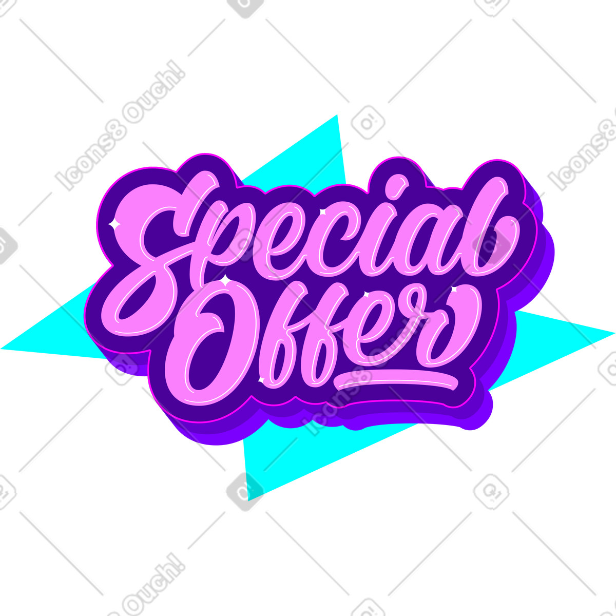 Ilustración Texto de compensación oferta especial letras en estilo Lettering a descargar en PNG y SVG