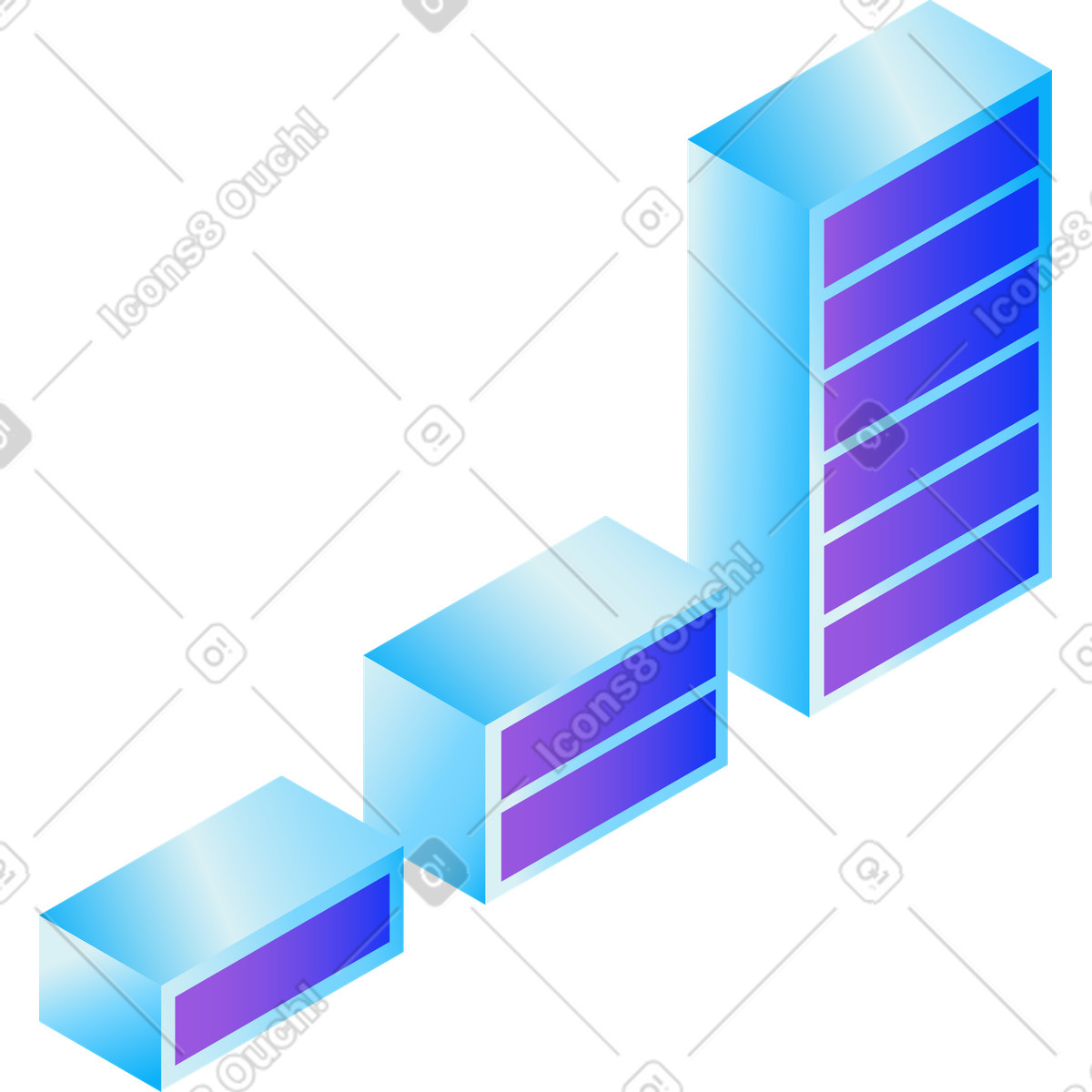 Ilustración Gráfico vertical con carga en estilo Hi-tech a descargar en PNG y SVG