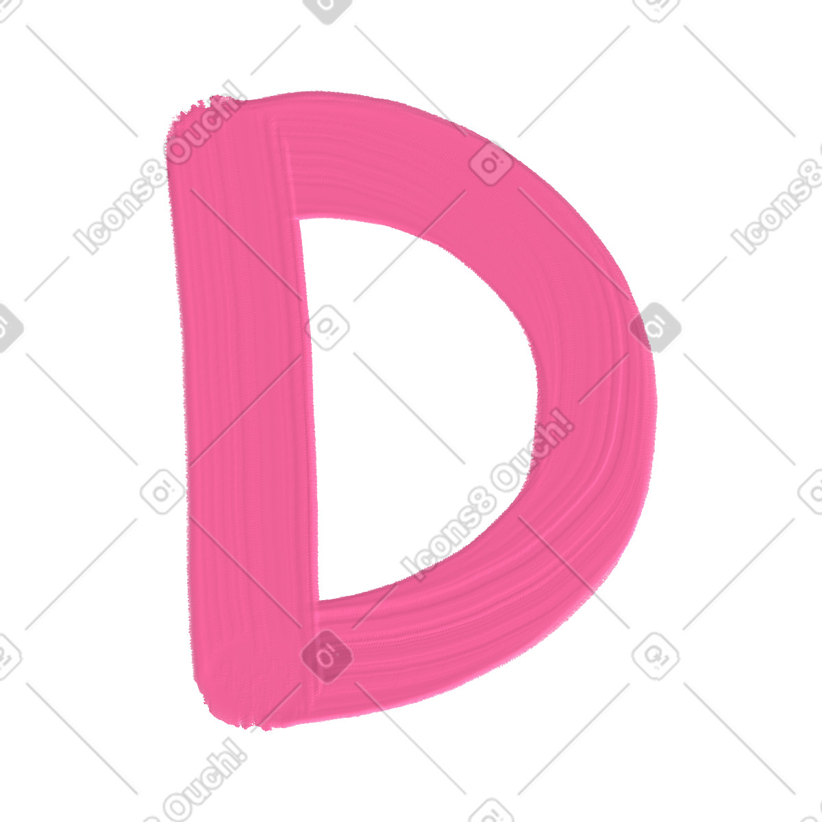 Pink letter d illustration in Scrapbooking style download in PNG, SVG
