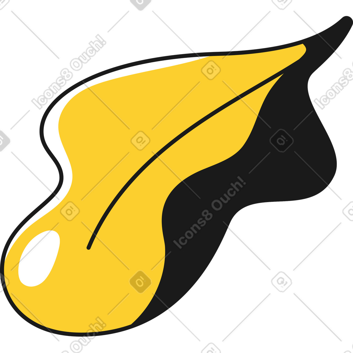 Taxi 스타일의 잎 일러스트레이션 PNG, SVG 다운로드