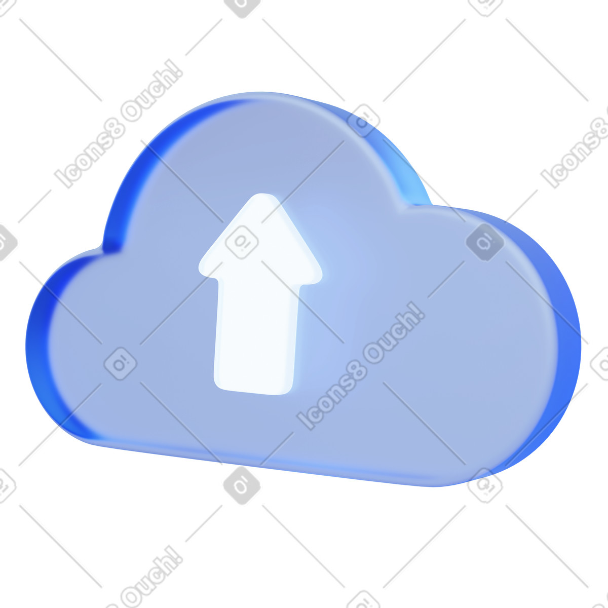 Cloud upload symbol for online data backup and file storage illustrazione in stile 3D Playful scarica in PNG, SVG