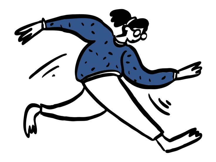 A person running with a dynamic pose - Open Doodles style illustration