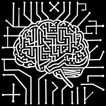 A futuristic brain made of circuits and lights, representing artificial intelligence