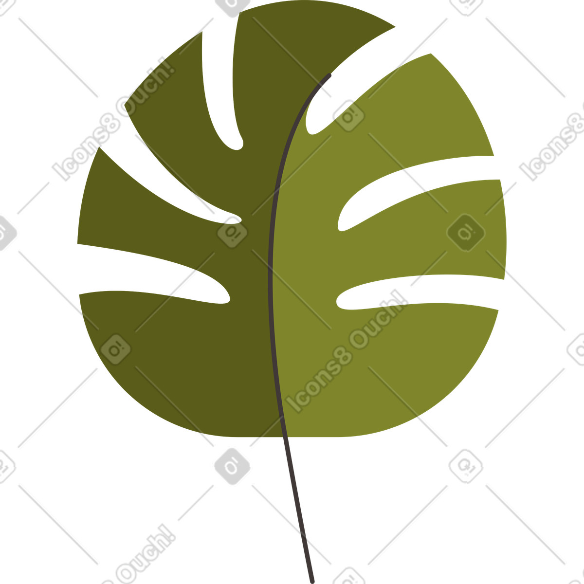 Blatt-Illustration im Dizzy-Stil als Download in PNG, SVG
