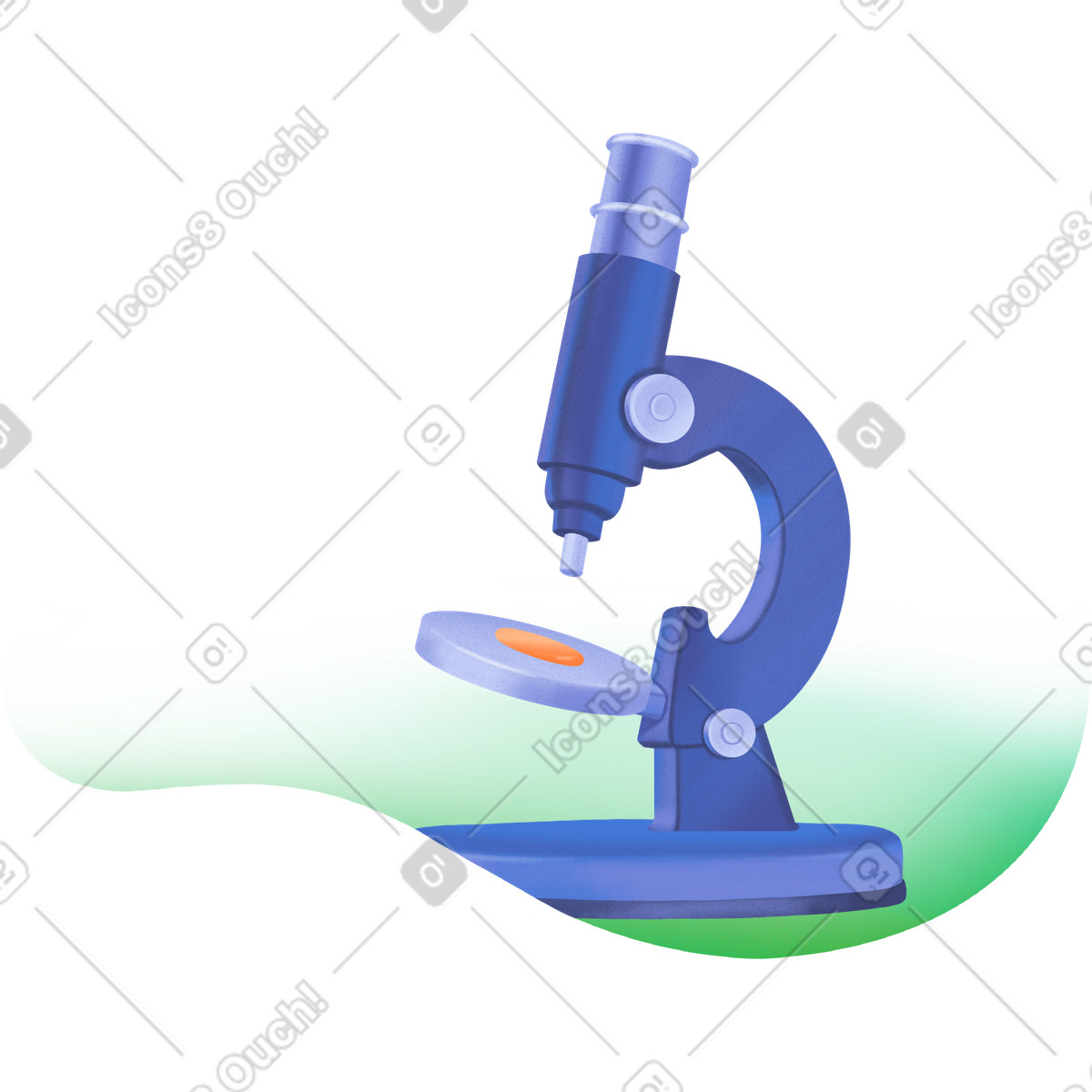 Illustration Microscope recadré avec un fond vert dans le style Smart à télécharger aux formats PNG, SVG
