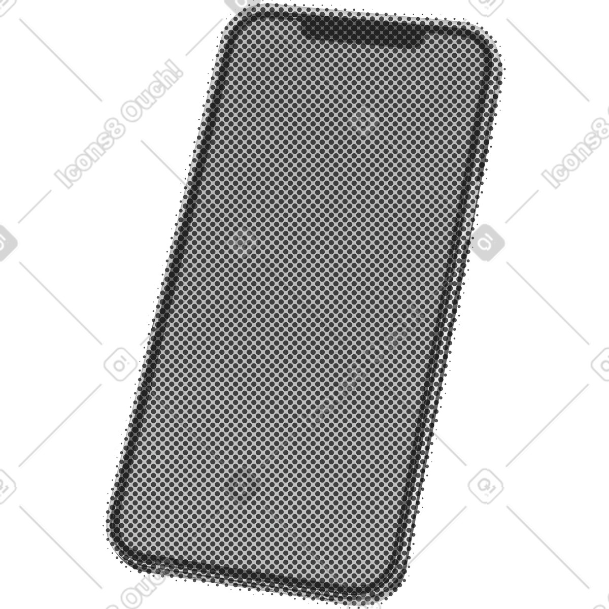 Telefono illustrazione in stile Print scarica in PNG, SVG