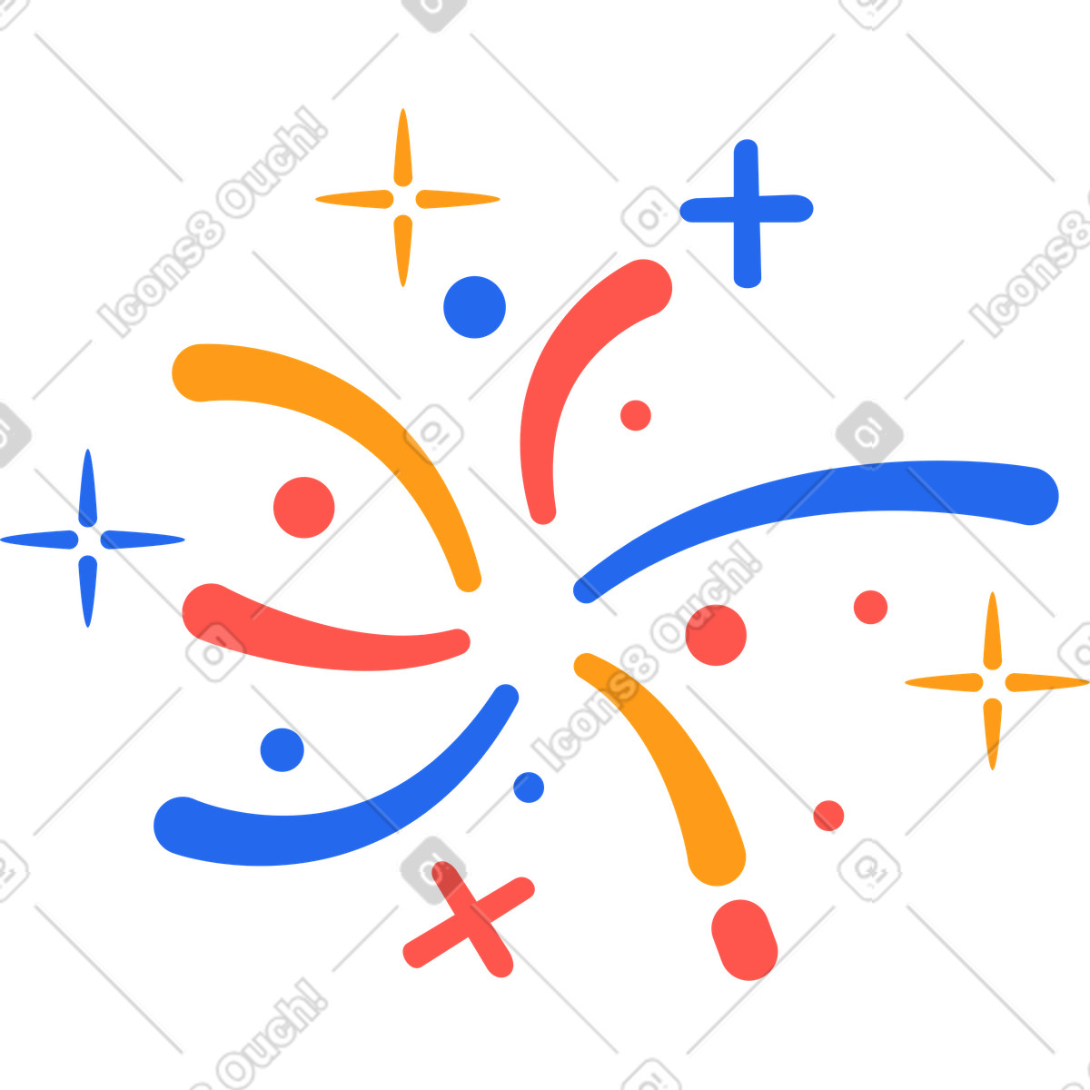 Feuerwerk-Illustration im Kingdom-Stil als Download in PNG, SVG